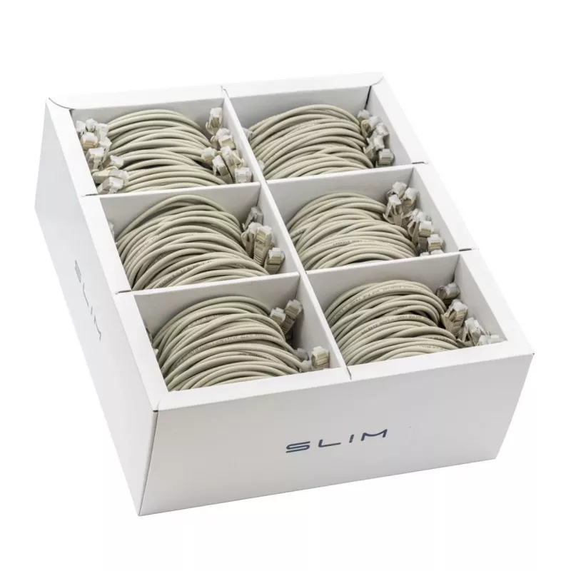 Wirewin SLIM KAT6A 10 Gigabit cavo patch light, 0,5 m, U/FTP, Ø 3,8 mm, grigio, confezione da 90 (SLIM-LS-K6A 0.5 90)