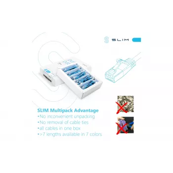 Wirewin SLIM-LS-K6A 2.0 60 Cat6A U/FTP cavo patch Ethernet slim, 2m, grigio, confezione da 60