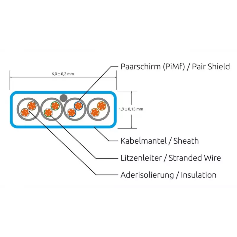 Wirewin Cat6a U/FTP cavo patch slim, 0,1m, bianco, RJ45, 10G, 500MHz PKW-STP-SLIM-K6A 0.1 WS