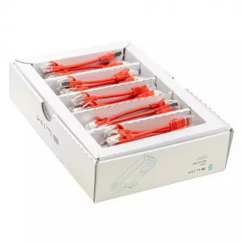 Wirewin SLIM-LS-K6A 0.1 RD 50 Cat6a U/FTP cavo patch Ethernet slim, 0,1m, rosso, confezione da 50