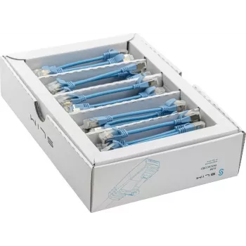 Wirewin SLIM-LS-K6A 0.1 BL 50 - Cavo patch Ethernet Slim Cat6A, 0,1 m, U/FTP, blu, confezione da 50