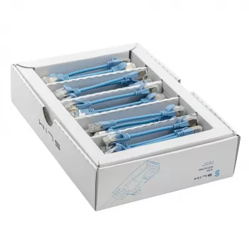 Wirewin SLIM-LS-K6A 0.1 BL 50 - Cavo patch Ethernet Slim Cat6A, 0,1 m, U/FTP, blu, confezione da 50