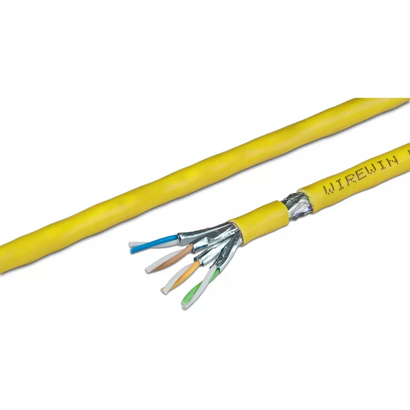 Wirewin VKW SFTP K7A LSOH3 500SX Cavo di rete Cat.7a S/FTP in confezione grande, giallo, 500 m