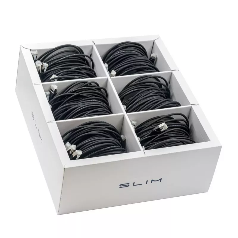 Wirewin SLIM-LS-K6A 1.0 BK 90 Cat6A U/FTP cavo patch Ethernet slim, 1,0 m, nero, confezione da 90