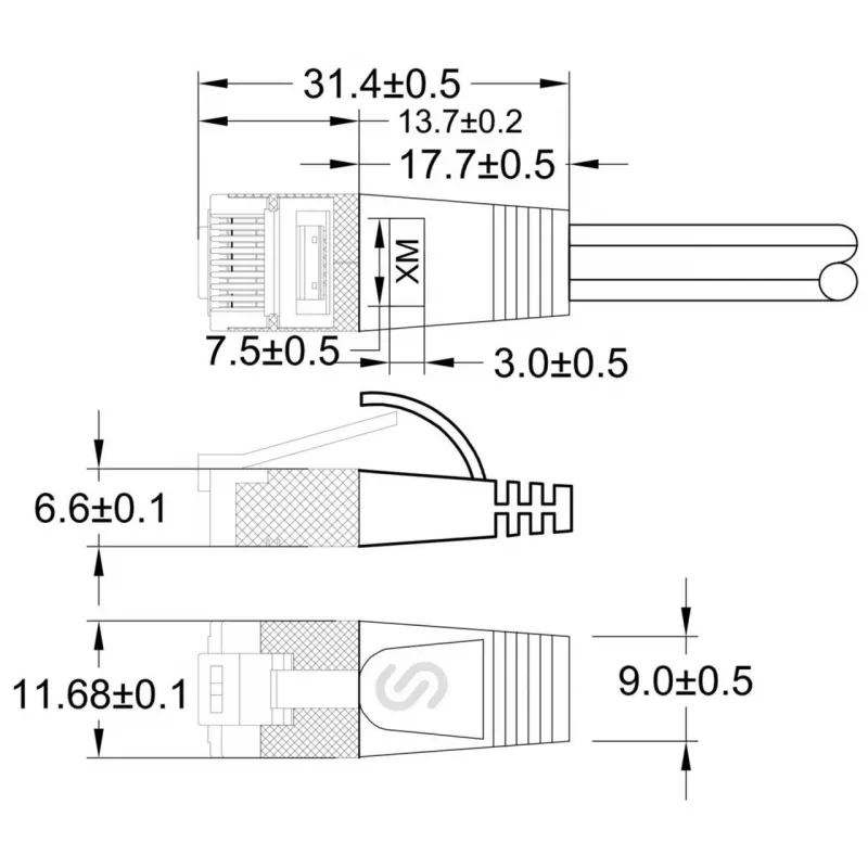 Wirewin SLIM S6 1,5 m grigio Cat.6 cavo patch Ethernet slim STP (PIMF) PKW-STP-SLIM-KAT6 1.5