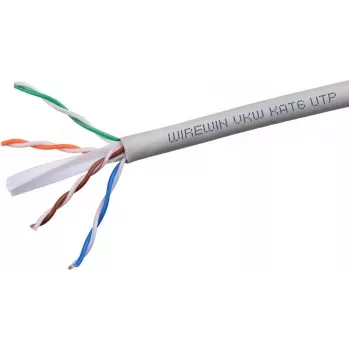 Wirewin Cat6 U/UTP cavo di rete per installazione in rame massiccio, 305m scatola srotolabile, 250MHz, grigio (VKBOX KAT6 UTP 305.0)
