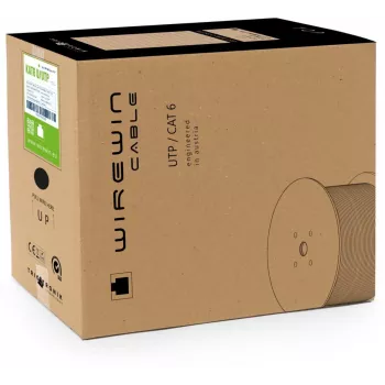 Wirewin Cat6 U/UTP cavo di rete per installazione in rame massiccio, 305m scatola srotolabile, 250MHz, grigio (VKBOX KAT6 UTP 305.0)
