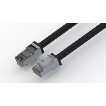 Wirewin cavo patch outdoor Cat.6A S/FTP, guaina PUR anti-UV, nero, 0,5 m (PKW-OUT-SF-K6A-PUR 0.5)