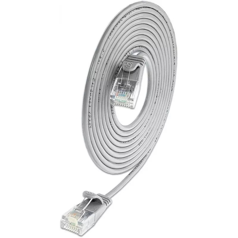 Wirewin SLIM KAT6A 10 Gigabit Light cavo patch rotondo, U/UTP, Ø 3,6 mm, grigio (SLIM-L-UU-K6A 0.1)
