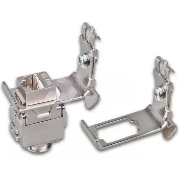 Wirewin adattatore per guida DIN per montaggio connettori femmina keystone, sistema keystone in metallo (WKS DIN RAIL HOLDER 1)
