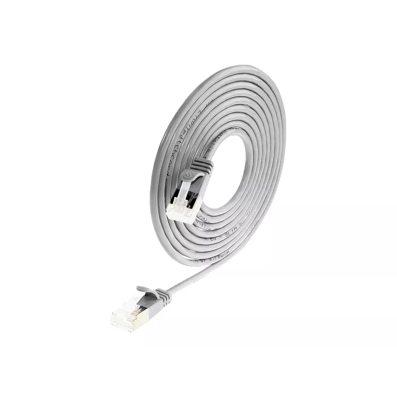 Wirewin PKW-LIGHT-STP-K6A 1.5 Cat 6a U/FTP Slim Round Cavo patch, PoE, 1,5 m, grigio