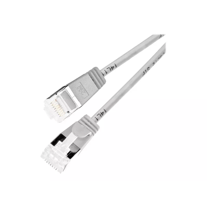 Wirewin PKW-LIGHT-STP-K6A 1.5 Cat 6a U/FTP Slim Round Cavo patch, PoE, 1,5 m, grigio