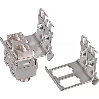 Wirewin supporto per guida DIN per 2 connettori femmina keystone, sistema keystone in metallo (WKS DIN RAIL HOLDER 2)
