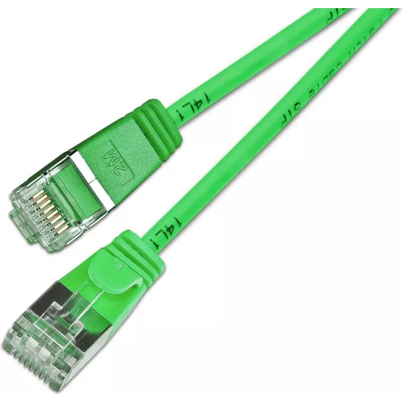 Wirewin Light cavo patch rotondo U/FTP Cat 6a verde 0,5 m sottile flessibile PoE PKW-LIGHT-STP-K6A 0.5 GN