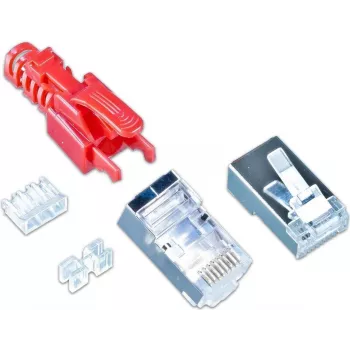 Wirewin MOD SL KAT6A STP 10 RT connettore RJ-45, Cat.6A, STP, senza attrezzi, rosso, confezione da 10