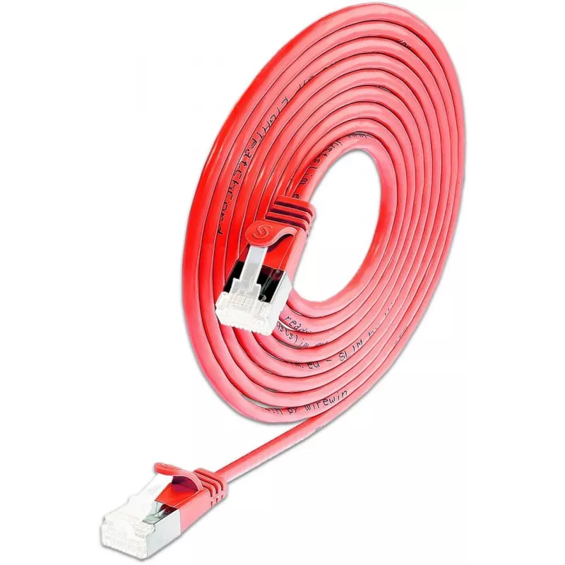 Wirewin SLIM KAT6A 10 Gigabit Light cavo patch, 0,15 m, U/FTP, Ø 3,8 mm, rosso, confezione da 50 SLIM-LS-K6A 0.15 RD 50