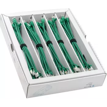 Wirewin SLIM-LS-K6A 0,25 GN 50 Cat6A U/FTP cavo patch slim, 0,25 m, verde, confezione da 50