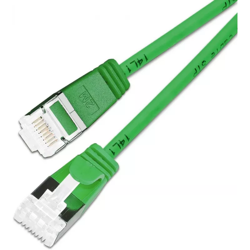 Wirewin SLIM-LS-K6A 0,25 GN 50 Cat6A U/FTP cavo patch slim, 0,25 m, verde, confezione da 50