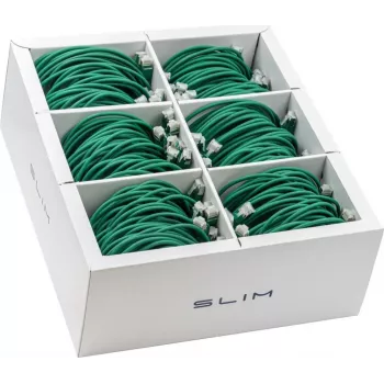 Wirewin SLIM-LS-K6A 0.5 GN 90 Cat6A U/FTP cavo patch slim, 0,5 m, verde, confezione da 90