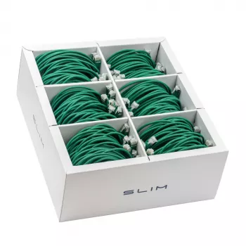 Wirewin SLIM-LS-K6A 0.5 GN 90 Cat6A U/FTP cavo patch slim, 0,5 m, verde, confezione da 90