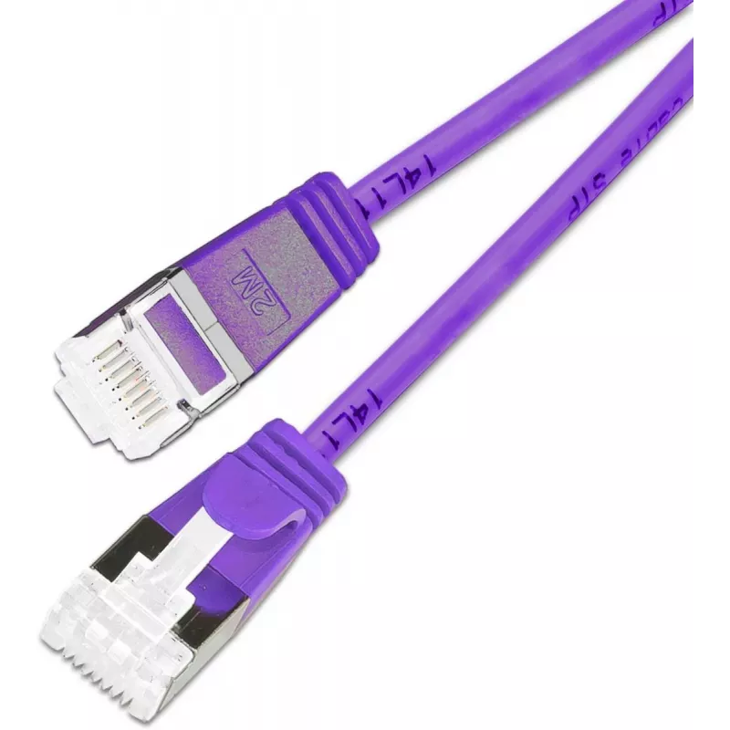 Wirewin Cat.6A 10 Gigabit cavo patch slim U/FTP, 0,25 m, viola PKW-LIGHT-STP-K6A 0.25 VT