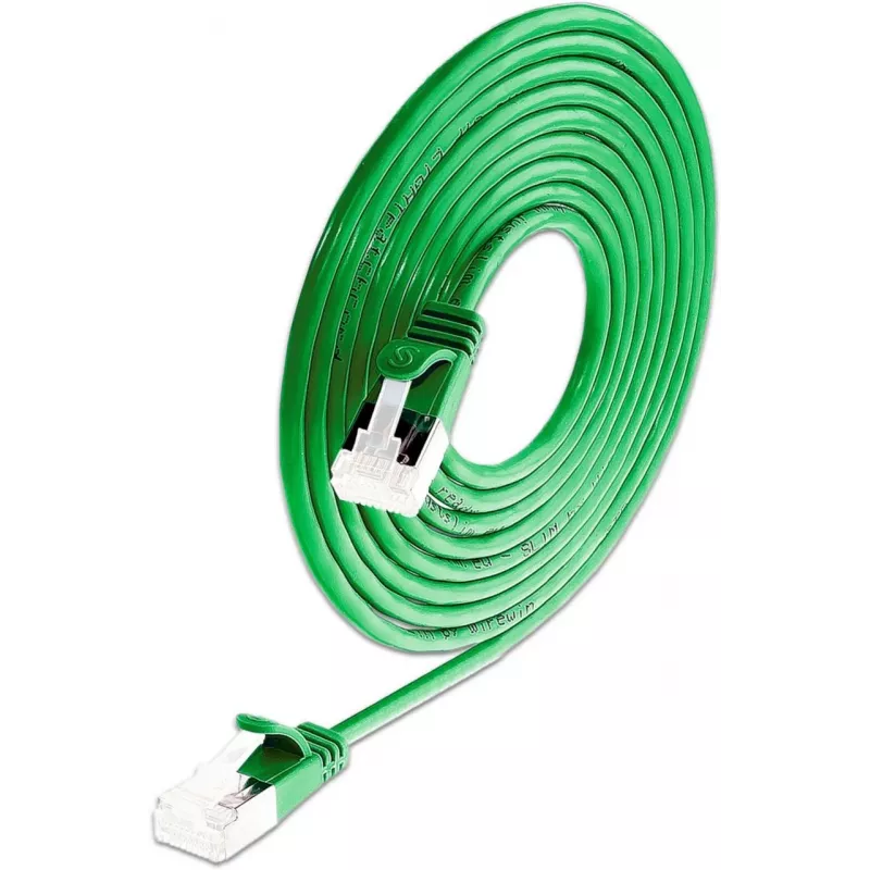 Wirewin SLIM-LS-K6A 0.15 GN 50 - Cat6a U/FTP cavo patch Ethernet slim, 0,15 m, verde, confezione da 50