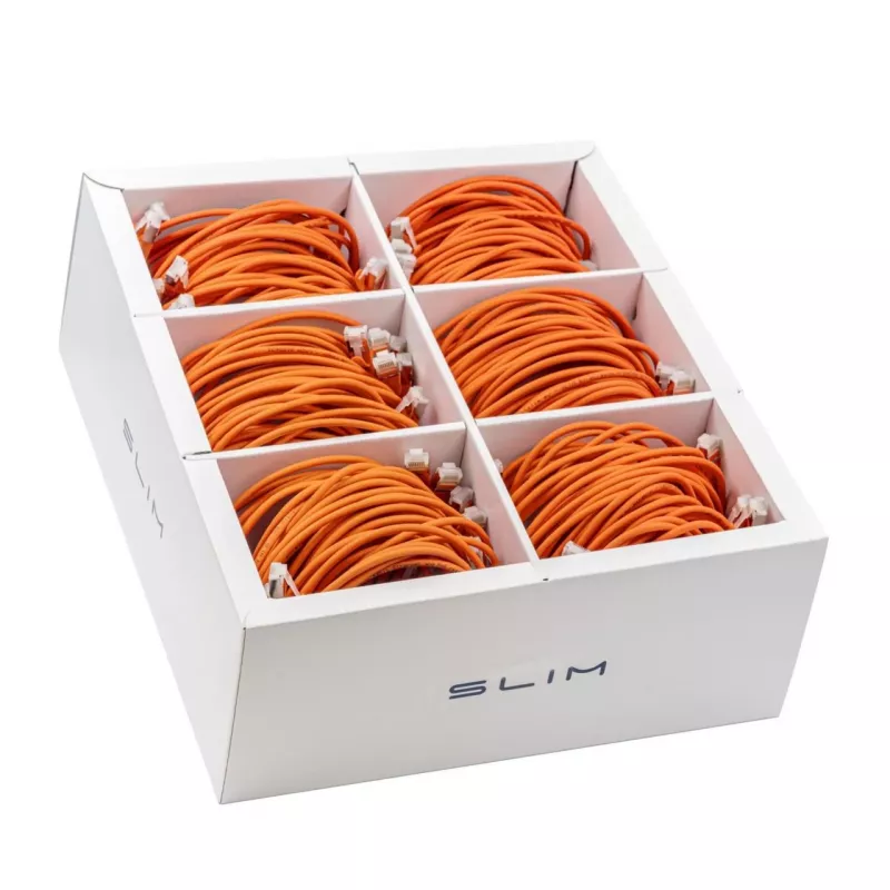 Wirewin SLIM-LS-K6A 0.5 OR 90 cavo patch slim Cat.6A U/FTP, 0,5m, arancione, confezione da 90
