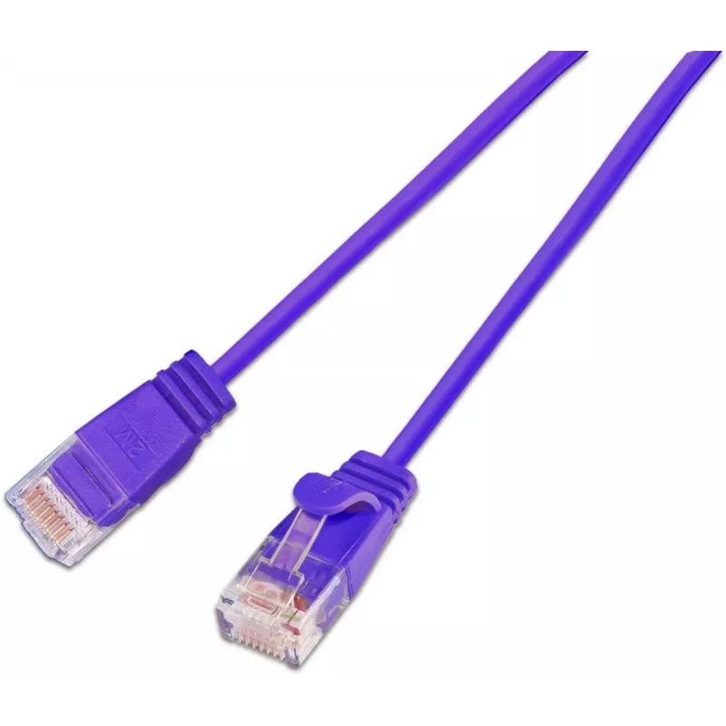 Cavo patch light tondo Wirewin SLIM KAT6A 10 Gigabit, U/UTP, Ø 3,6 mm, viola (SLIM-L-UU-K6A 0.1 VT)