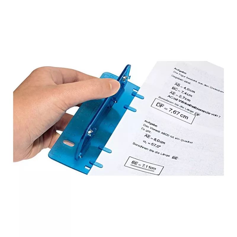 WEDO 67803 perforatore da tavolo blu ghiaccio, 2 fori, 8 fogli, 6 mm