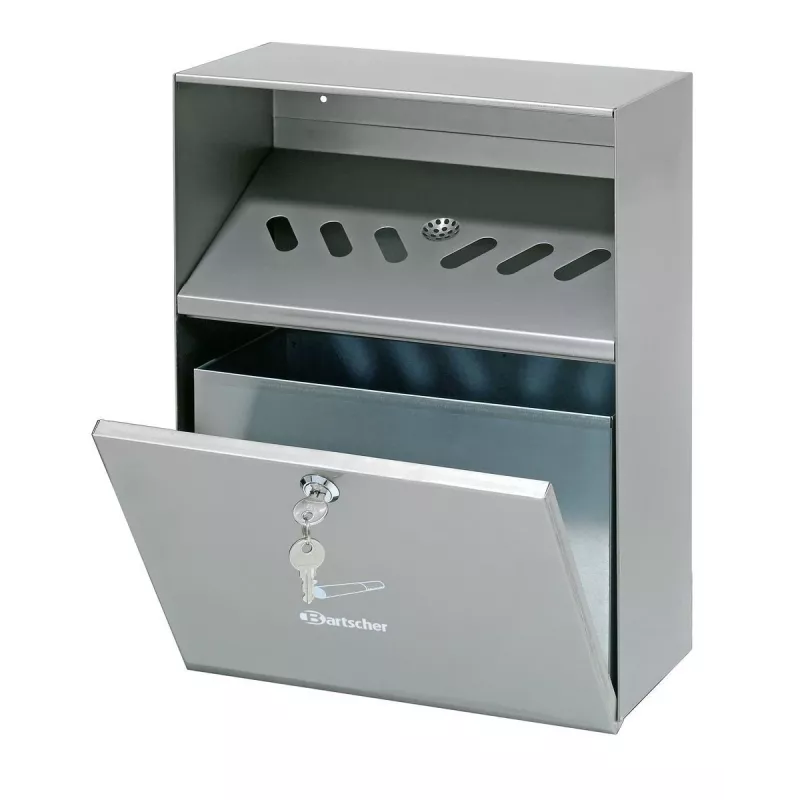 Bartscher 860001 posacenere da parete, acciaio inox, argento, con chiusura