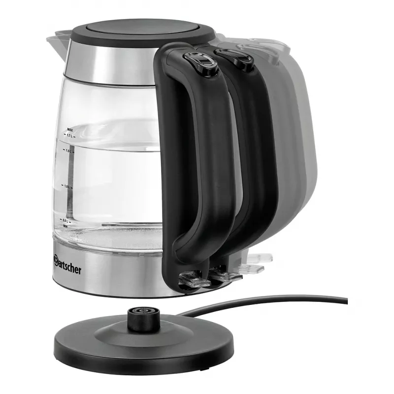Bartscher 200096 caraffa in vetro bollitore elettrico 1,7L 2200W argento