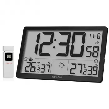 KIENZLE Jumbo NEO LCD stazione meteo orologio da parete nero