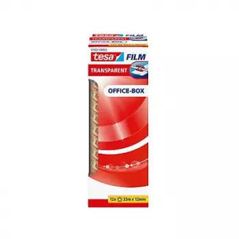Tesa 57402 Office Box nastro da imballaggio trasparente, 33 m x 12 mm, 12 rotoli