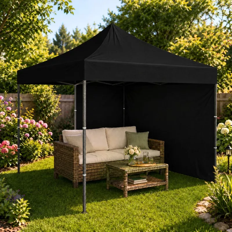 Gazebo da giardino LEAN Express tenda per gastronomia nero 3x3M