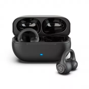 JLab Flex Open Air Clip auricolari True Wireless, Bluetooth 5.3, 32h autonomia totale, IP55, nero