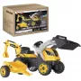 Smoby Builder Max trattore a pedali con rimorchio, giallo