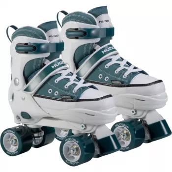 HUDORA pattini a rotelle taglia 28-31, 2-in-1 inline e quad, blu/bianco stile sneaker