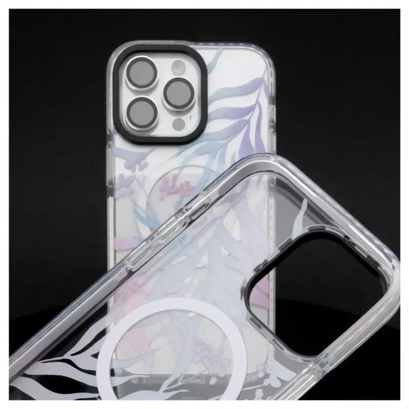 Evelatus custodia PC+TPU per Apple iPhone 15 Pro compatibile MagSafe - stampa floreale personalizzata