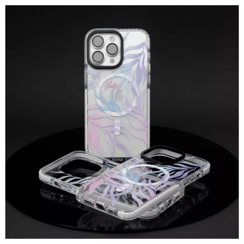 Evelatus custodia PC+TPU per Apple iPhone 15 Pro compatibile MagSafe - stampa floreale personalizzata