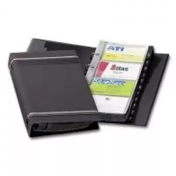 DURABLE VISIFIX 200 raccoglitore ad anelli per biglietti da visita, 200 biglietti, rubrica A-Z, nero 238558