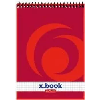 herlitz x.book quaderno a spirale A5 a quadretti rosso - 50 fogli 110536