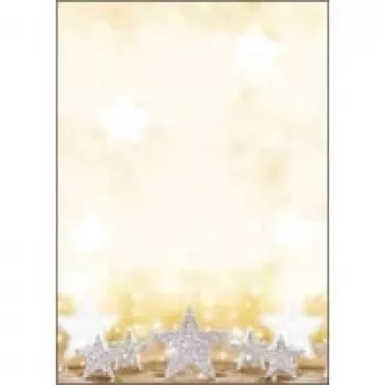 Sigel carta con motivo natalizio stelle glitterate - A4 (210 x 297 mm) - 90 g/m² - 100 fogli (DP029)