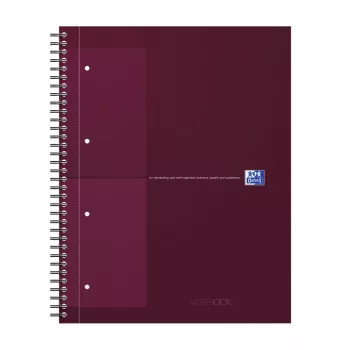 Oxford International Collegeblock quaderno, DIN A4+, a quadretti, copertina rigida, rilegatura a spirale, 80 fogli, nero 400191241