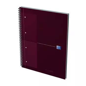 Oxford International Collegeblock quaderno, DIN A4+, a quadretti, copertina rigida, rilegatura a spirale, 80 fogli, nero 400191241