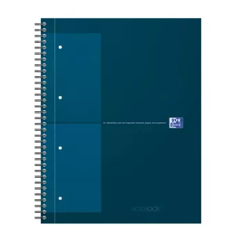 Oxford International Collegeblock quaderno, DIN A4+, a quadretti, copertina rigida, rilegatura a spirale, 80 fogli, 1 pezzo 400191243
