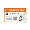 Oxford schede, DIN A5, a quadretti, bianco/giallo, 210 g/m², 2 fori, bordo colorato, 100 schede 400100550