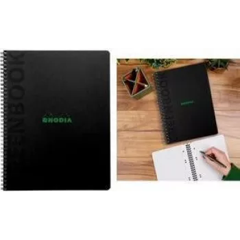 Rhodia Greenbook quaderno college A5+ a quadretti nero 119924C