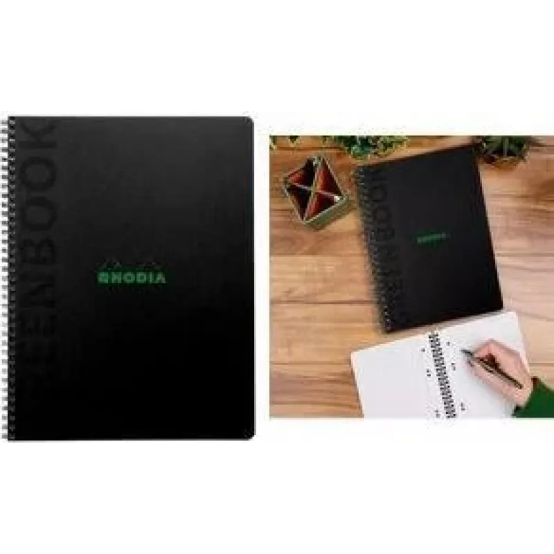 Rhodia Greenbook quaderno college A5+ a quadretti nero 119924C