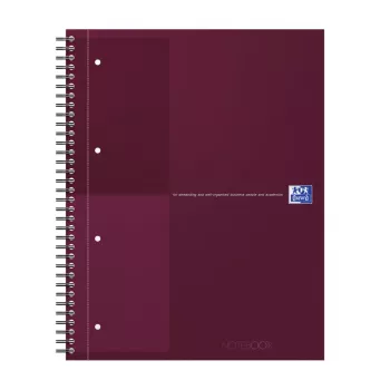 Oxford International blocco notes college, DIN A4+, rigato, copertina rigida, rilegatura a spirale, 80 fogli, 1 pezzo 400194459