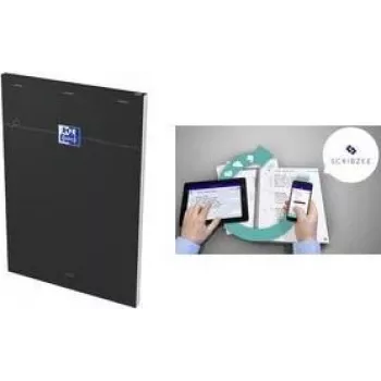 Oxford Smart blocco notes, DIN A4, a quadretti, 80 fogli, nero 400191246